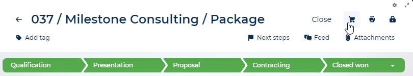 Fig. 2 Create an order based on opportunity