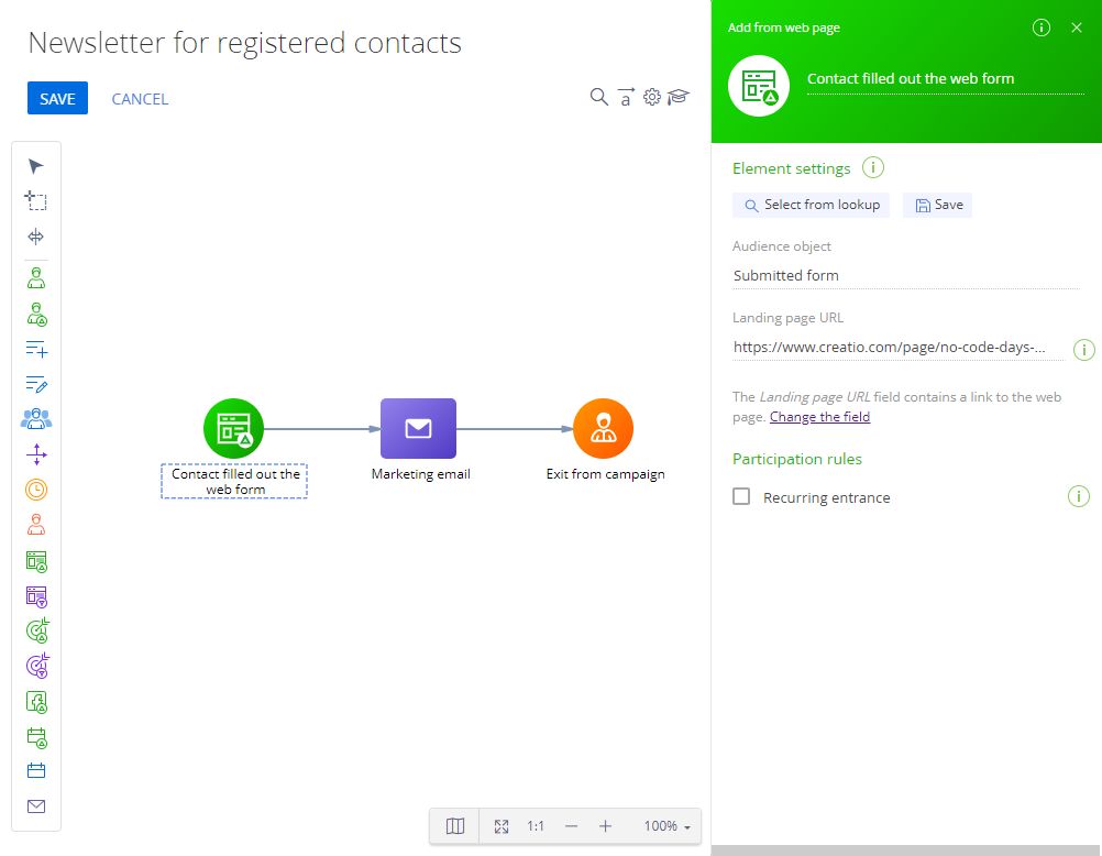 Fig. 12 Set up the Add from web page element