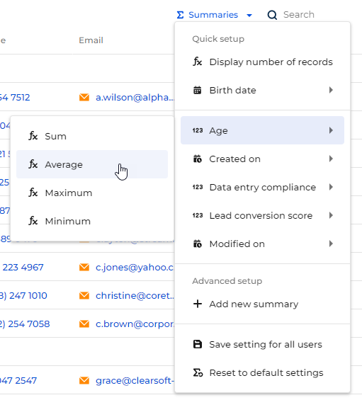 Fig. 30 Summaries component