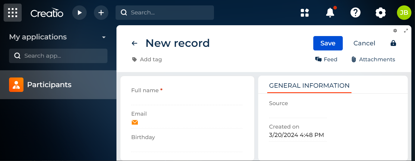 Fig. 2 Participant page example