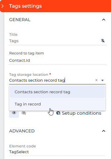 Fig. 2 Select a tag storage location