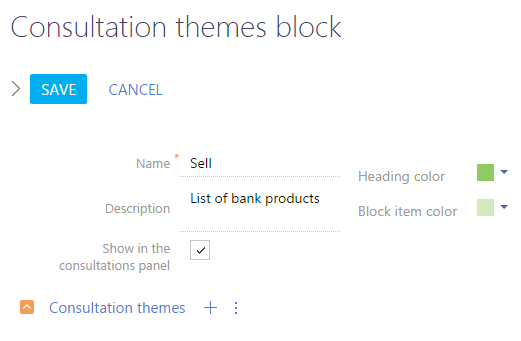 Fill out the page of the consultation theme block