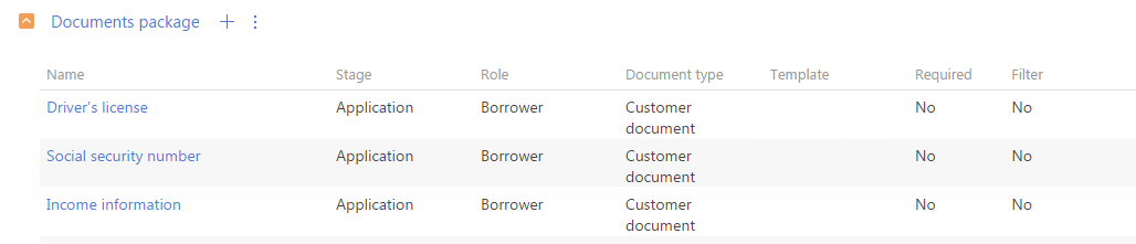 Documents in the product document package