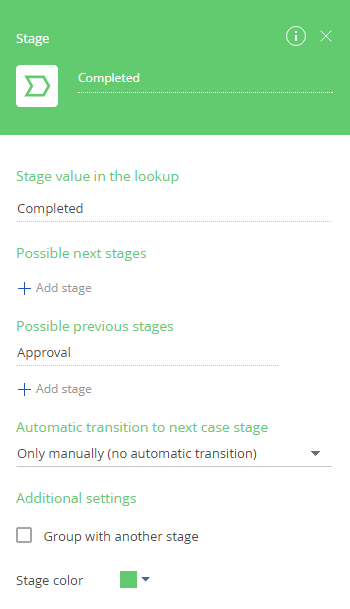 Fig. 6 The Completed stage parameters