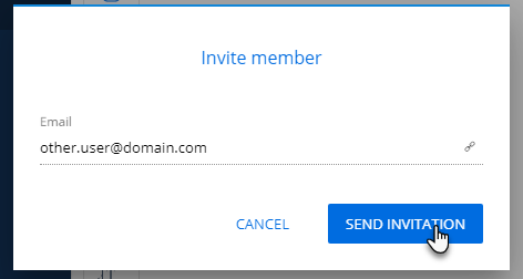 Invite user popup