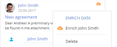 Fig. 1 – Enrichment of contacts from the incoming email
