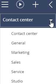 Fig. 3 Select a workplace in the expanded side panel