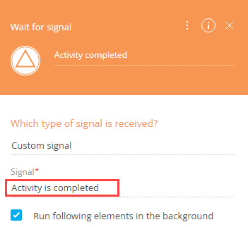 Fig. 4 Example of the Wait for signal intermediate event that catches the corresponding signal