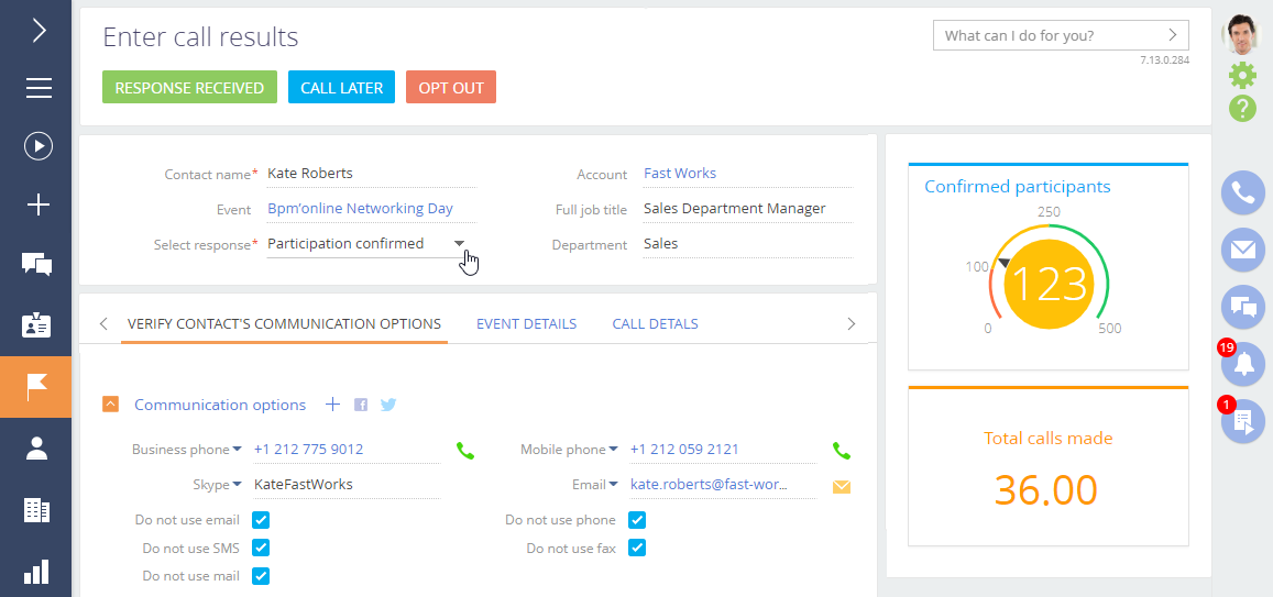 Fig. 2 The pre-configured page opened as part of a business process