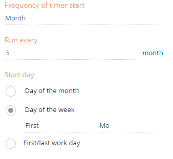 Fig. 28 Timer element that runs on the first Monday of the month, every 3 months