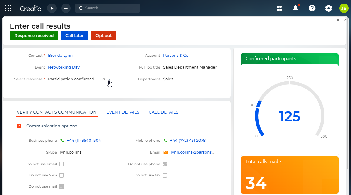 Fig. 2 The pre-configured Freedom UI page opened as part of a business process