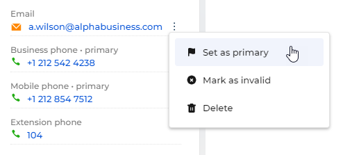 Fig. 2 Set a communication option as primary