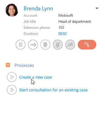 Fig. 2 Process cases during a phone call