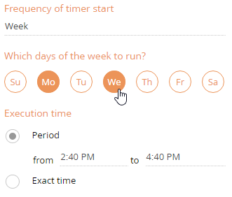 Fig. 27 Timer element that runs weekly, every Monday and Wednesday