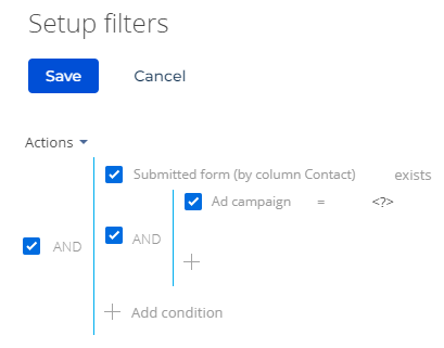 Fig. 1 Filter contacts by form submissions