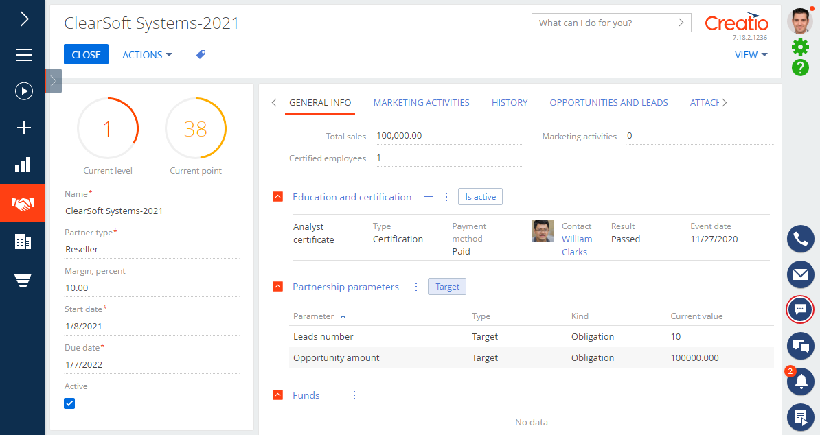 Fig. 2 A partner program page on the portal