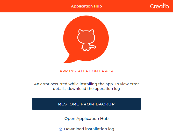 Fig. 9 App installation error