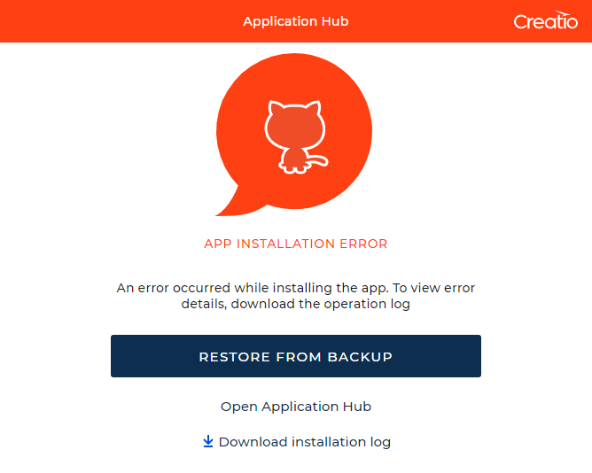 Fig. 8 App installation error