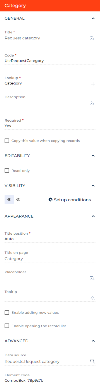 Fig. 1 Set up a Dropdown field