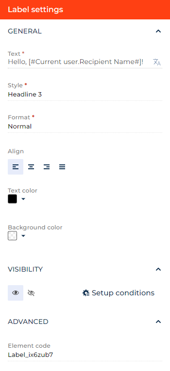 Fig. 1 Set up the Label component