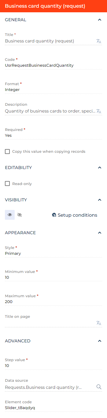 Fig. 1 Set up a Slider input 