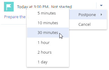 Fig. 1 Postpone a reminder