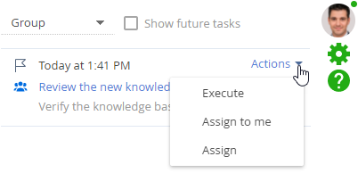 Fig. 4 Process a group task on the communication panel