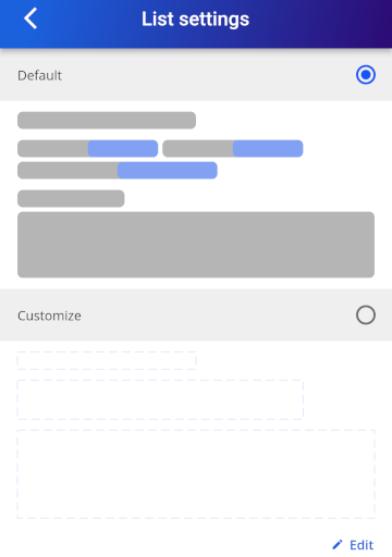 Fig. 5 Customize the list in the mobile app