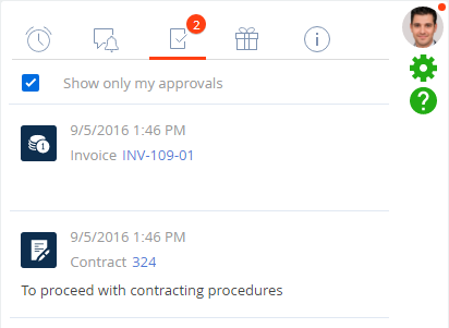 Fig. 2 The approval notification tab