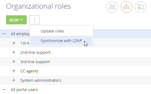 Fig. 12 Synchronize with LDAP action