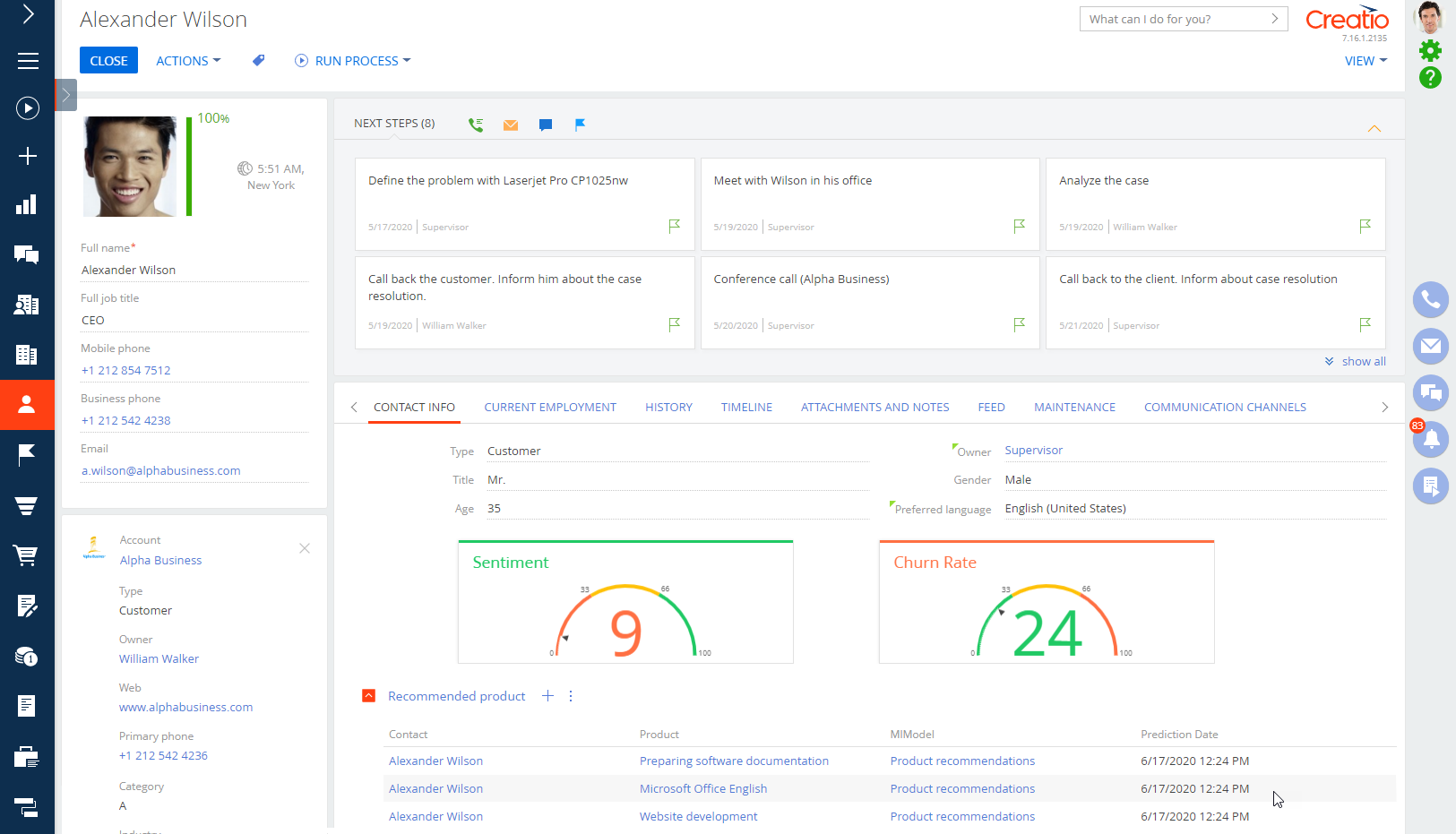 Fig. 6 Product recommendation on a contact page