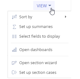 Fig. 1 The list setup menu