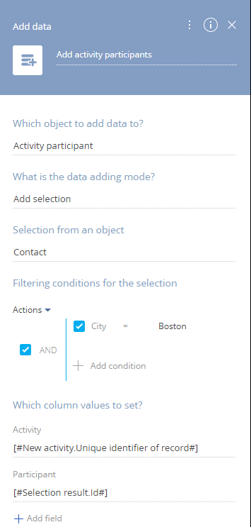 Fig. 21 The Add data element setup page in Add multiple records mode