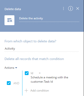 Fig. 27 The Delete data element setup area