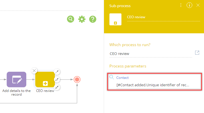 Fig. 8 Mapping sub-process parameters