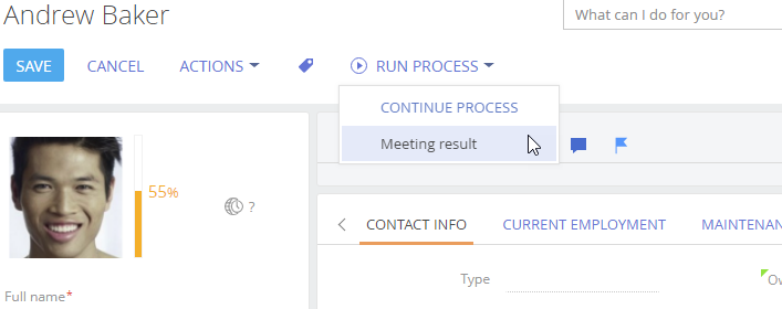 Fig. 1 Resuming a process from a connected record page