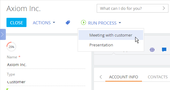 Fig. 5 Run a process from a record page