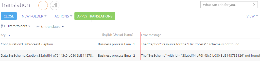 Fig. 1Error message column in the section list