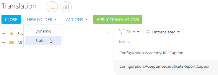 Fig. 2 Adding a static folder