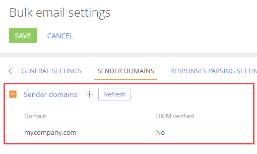 Fig. 2 The Sender domains tab