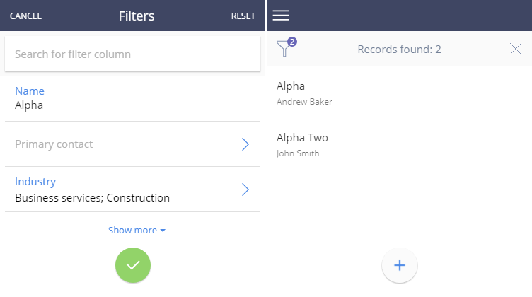 Fig. 7 Applying filters in a section