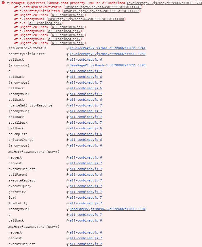 Error information (`isDebug` is turned off)