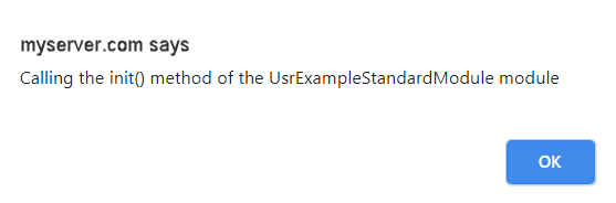 Call the init() method of the UsrExampleStandardModule module