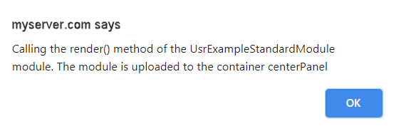Call the render() method of the UsrExampleStandardModule module