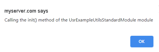 Call the init() method of the UsrExampleUtilsStandardModule module