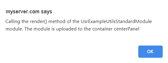 Call the render() method of the UsrExampleUtilsStandardModule module