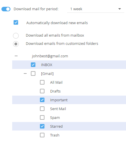 Fig. 2 Specifying synchronization folders