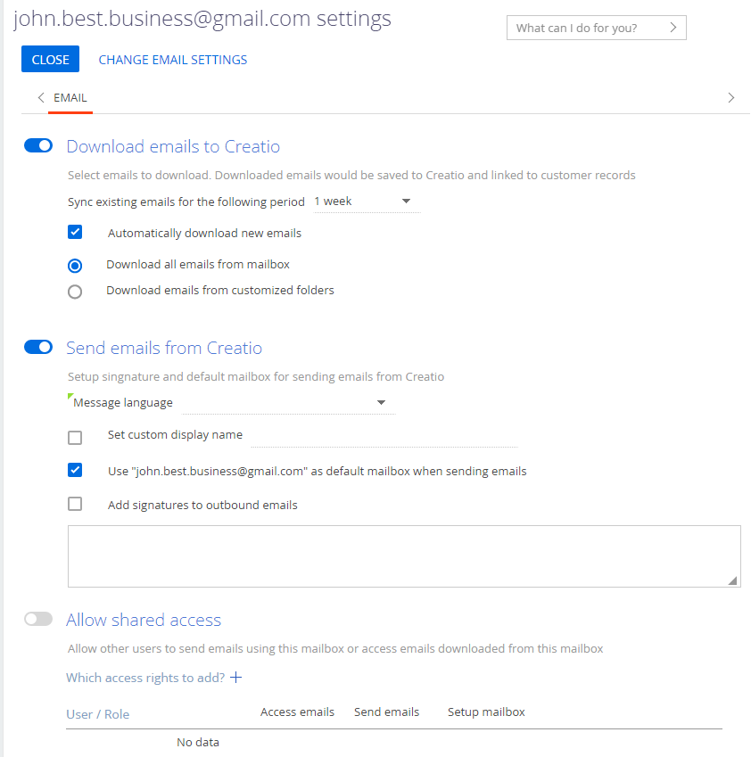 Fig. 1 Edit page of the email account settings