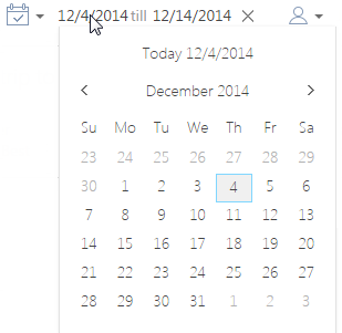 Fig. 4 Opening the calendar filter