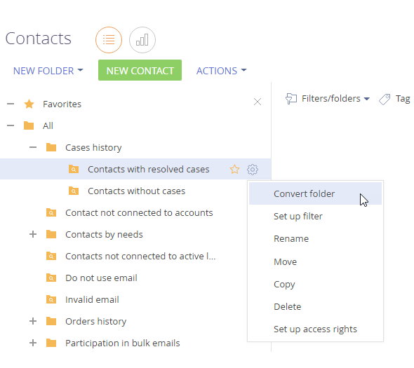 Fig. 2 Converting the dynamic folder to static